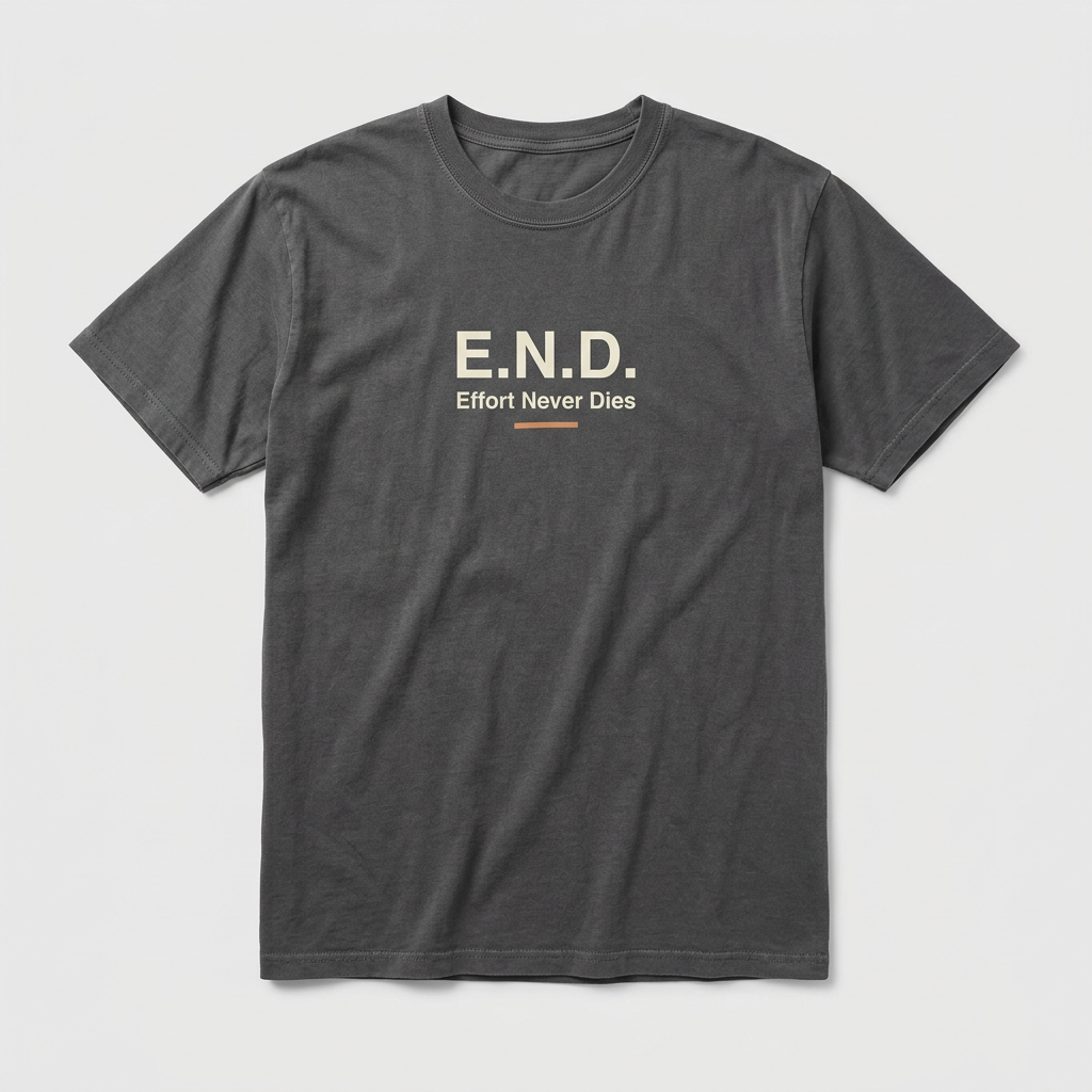 E.N.D. Effort Never Dies design mockup