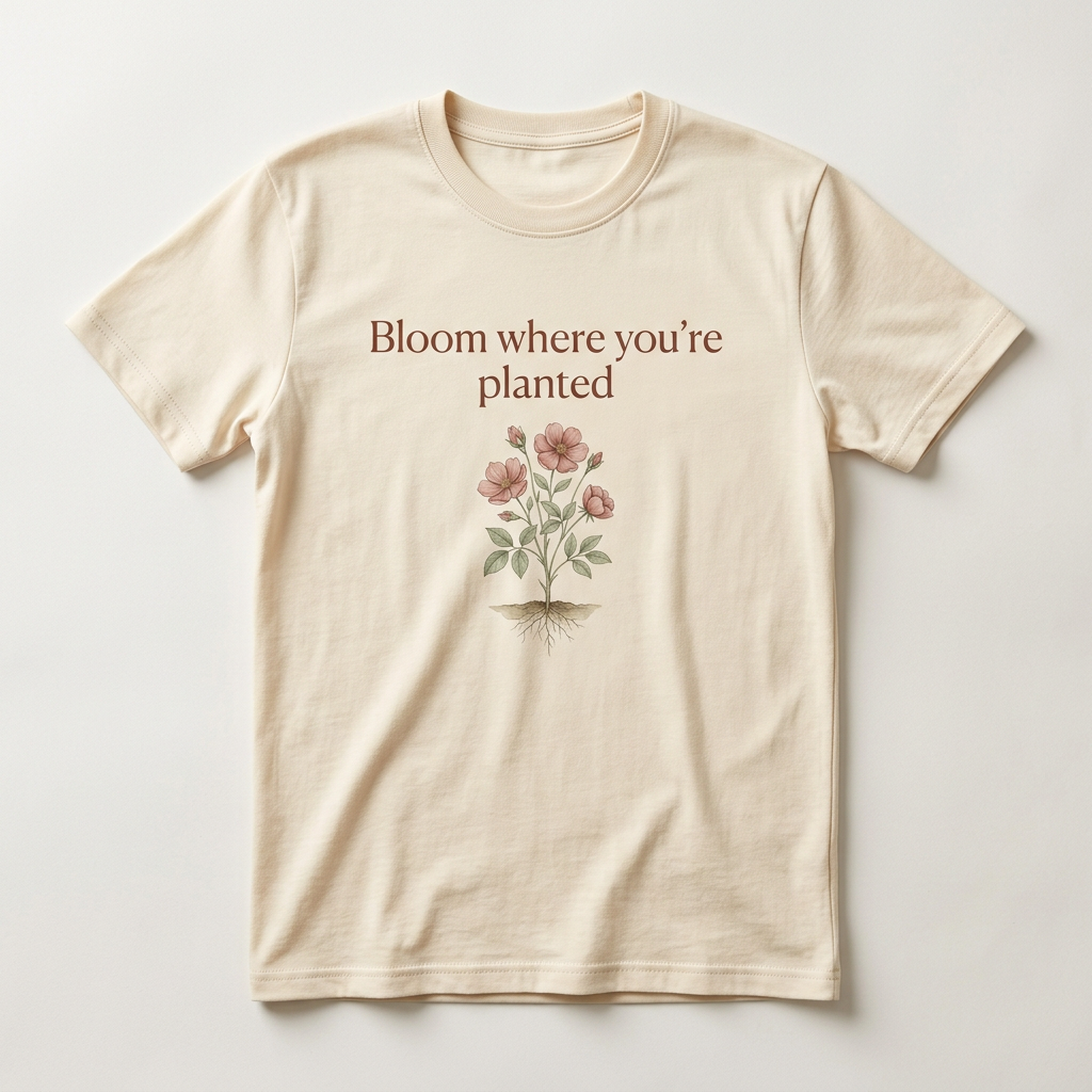 Bloom where you’re planted design mockup