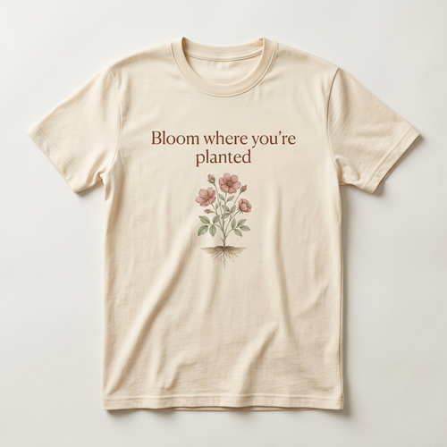 Bloom where you’re planted design mockup