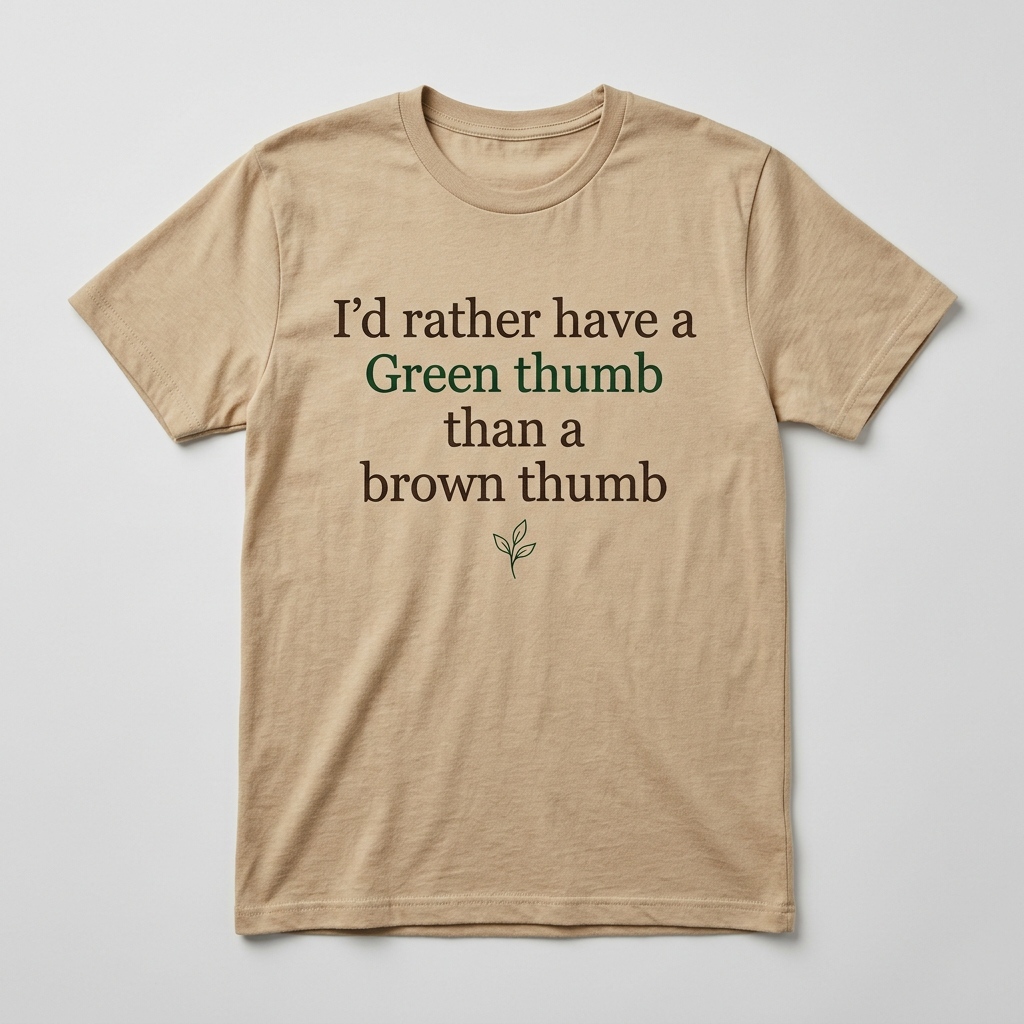 I’d rather have a Green thumb than a brown thumb design mockup