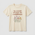 In a world of roses, be a wildflower design mockup