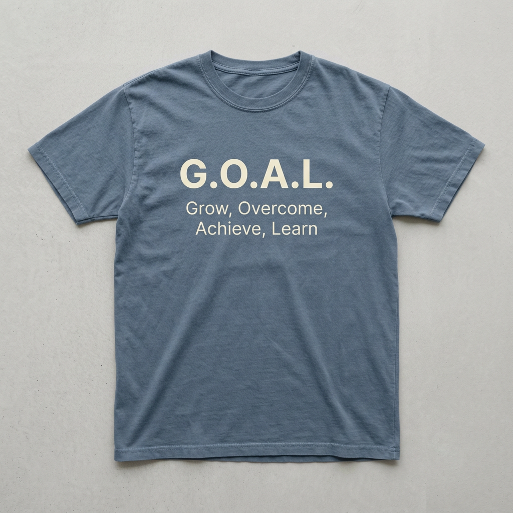 G.O.A.L. Grow, Overcome, Achieve, Learn design mockup