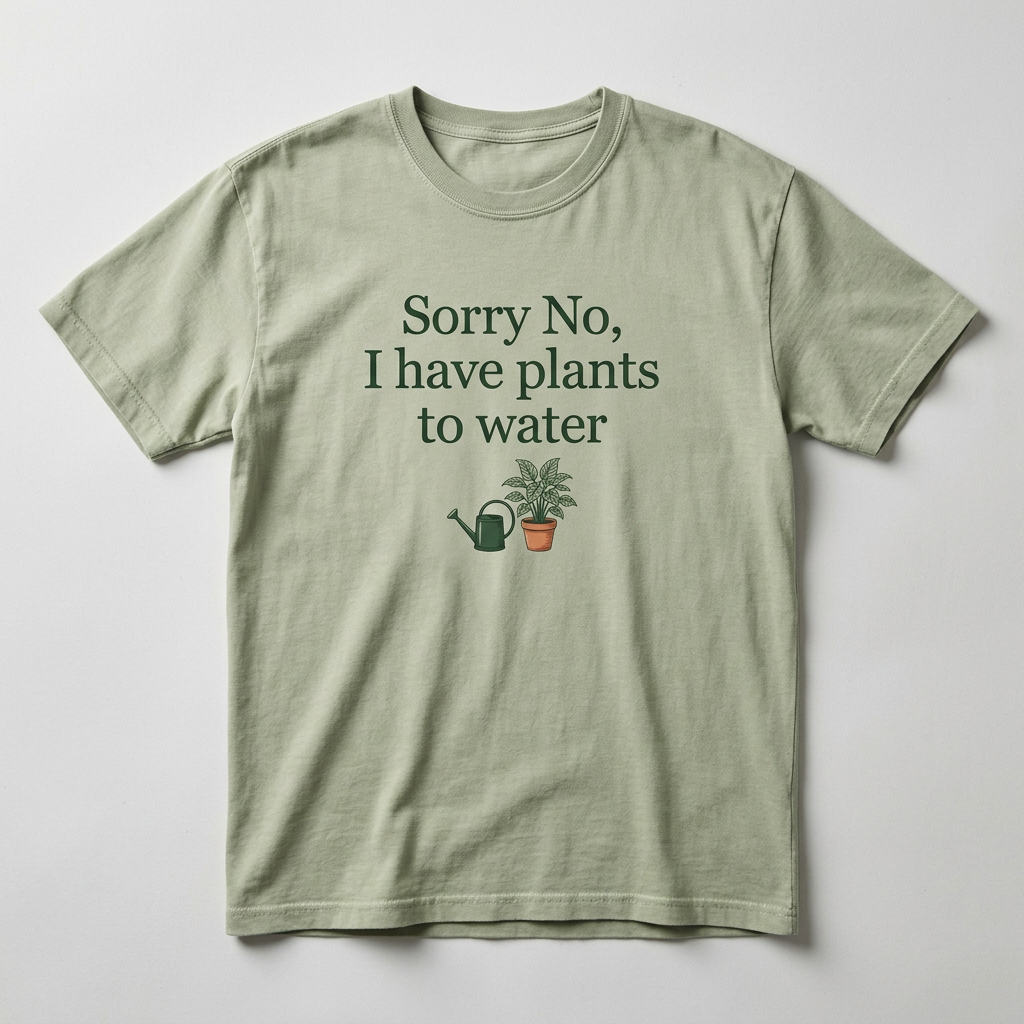 Sorry No, I have plants to water design mockup