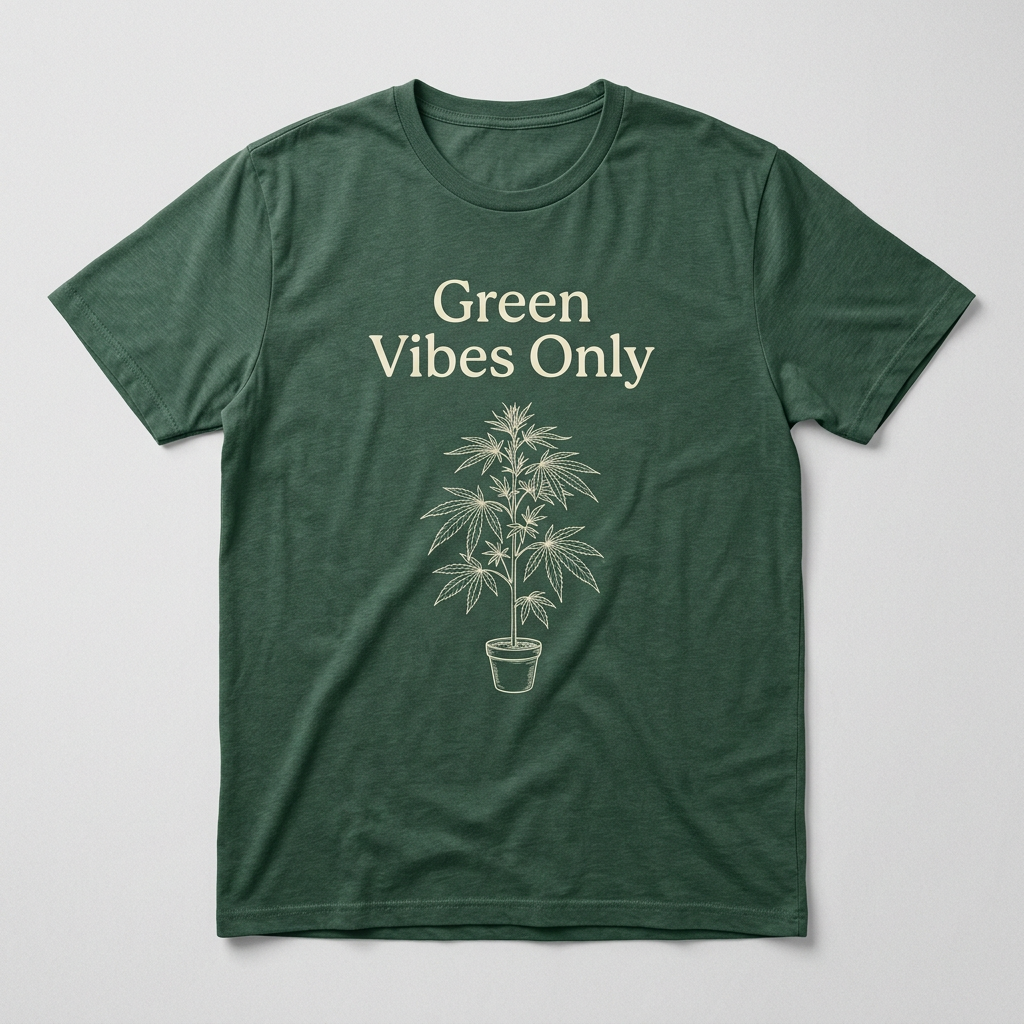 Green Vibes Only design mockup
