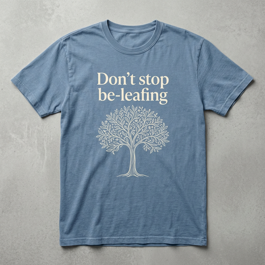 Don’t stop be-leafing design mockup