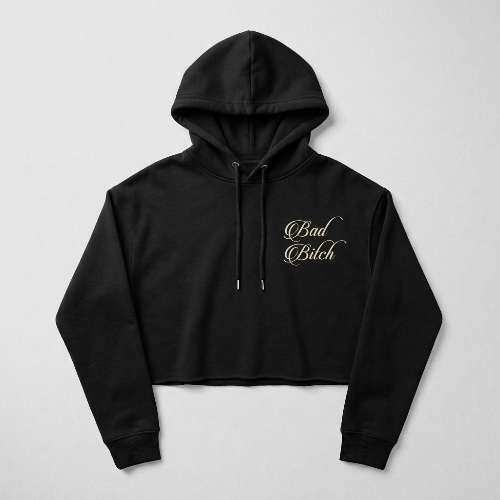 Bad Bitch Cropped Hoodie design mockup