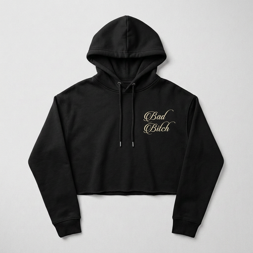 Bad Bitch Cropped Hoodie design mockup